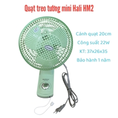Quạt treo tường mini Hali HM2 22W cánh 20cm bảo hành 1 năm, chính hãng