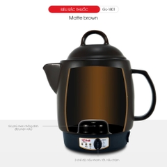 Siêu sắc thuốc Gali  GL-1801 Matte Brown Điện áp: 220V/50Hz Công suất:  450W Dung tích: 3.3L