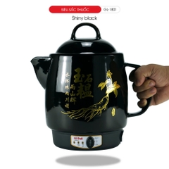 Siêu sắc thuốc GL-1801 Shiny Black 3.3 lít  Điện áp 220V/50Hz công suất 450W dung tích 3.3L