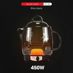 Siêu sắc thuốc GL-1801 Shiny Black 3.3 lít  Điện áp 220V/50Hz công suất 450W dung tích 3.3L