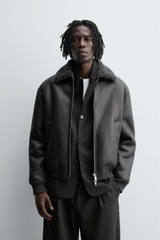 AK2678 - Z.RA DOUBLE FACED FAUX LEATHER JACKET