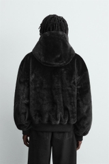 AK2641 - Z.RA REVERSIBLE FAUX FUR BOMBER JACKET
