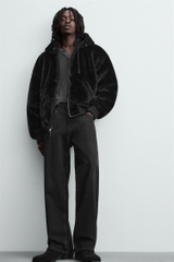 AK2641 - Z.RA REVERSIBLE FAUX FUR BOMBER JACKET