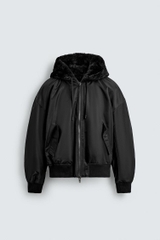 AK2641 - Z.RA REVERSIBLE FAUX FUR BOMBER JACKET