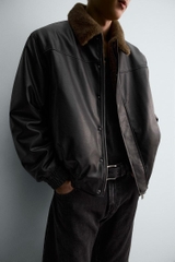 AK2660 - Z.RA ÁO KHOÁC GIẢ DA MẶC HAI MẶT