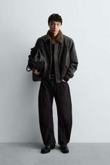 AK2660 - Z.RA ÁO KHOÁC GIẢ DA MẶC HAI MẶT