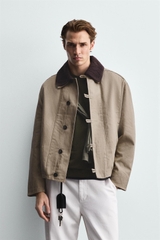 AK2643 - Z.RA CONTRAST CROCHET COLLAR JACKET