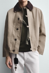 AK2643 - Z.RA CONTRAST CROCHET COLLAR JACKET