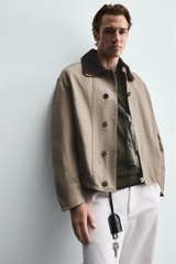 AK2643 - Z.RA CONTRAST CROCHET COLLAR JACKET