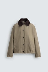 AK2643 - Z.RA CONTRAST CROCHET COLLAR JACKET