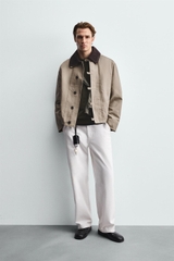 AK2643 - Z.RA CONTRAST CROCHET COLLAR JACKET