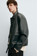AK2638 - Z.RA RELAXED FIT FAUX LEATHER JACKET