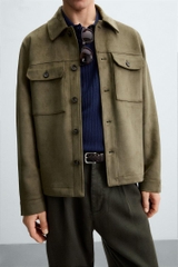 AK2615 - Z.RA FAUX SUEDE OVERSHIRT