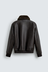 AK2687 - Z.RA COMBINATION COLLAR FAUX LEATHER JACKET