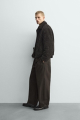 AK2685 - Z.RA VELOUR PLAID TEXTURED JACKET