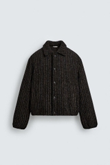 AK2685 - Z.RA VELOUR PLAID TEXTURED JACKET
