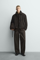 AK2685 - Z.RA VELOUR PLAID TEXTURED JACKET