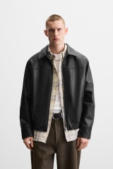 AK2610 - Z.RA ÁO KHOÁC GIẢ DA DÁNG RELAXED FIT