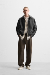 AK2610 - Z.RA ÁO KHOÁC GIẢ DA DÁNG RELAXED FIT
