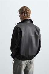 AK2629 - Z.RA FAUX LEATHER BOMBER JACKET