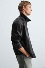 AK2629 - Z.RA FAUX LEATHER BOMBER JACKET
