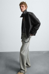 AK2629 - Z.RA FAUX LEATHER BOMBER JACKET