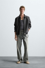 AK2629 - Z.RA FAUX LEATHER BOMBER JACKET