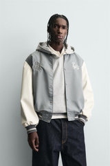 AK2686 - Z.RA CONTRAST EMBROIDERY BOMBER JACKET