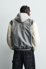 AK2686 - Z.RA CONTRAST EMBROIDERY BOMBER JACKET