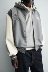 AK2686 - Z.RA CONTRAST EMBROIDERY BOMBER JACKET