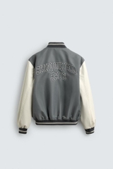 AK2686 - Z.RA CONTRAST EMBROIDERY BOMBER JACKET