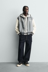 AK2686 - Z.RA CONTRAST EMBROIDERY BOMBER JACKET