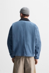 AK2601 - Z.RA ÁO KHOÁC DENIM TRẦN BÔNG PHỐI CỔ NHUNG