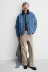 AK2601 - Z.RA ÁO KHOÁC DENIM TRẦN BÔNG PHỐI CỔ NHUNG