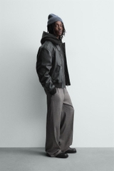 AK2681 - Z.RA REMOVABLE COLLAR FAUX LEATHER JACKET