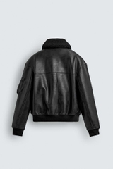 AK2681 - Z.RA REMOVABLE COLLAR FAUX LEATHER JACKET