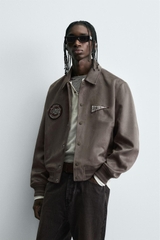 AK2642 - Z.RA ÁO KHOÁC DA LỘN HỌA TIẾT THÊU