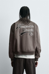 AK2642 - Z.RA ÁO KHOÁC DA LỘN HỌA TIẾT THÊU