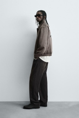 AK2642 - Z.RA ÁO KHOÁC DA LỘN HỌA TIẾT THÊU