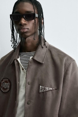 AK2642 - Z.RA ÁO KHOÁC DA LỘN HỌA TIẾT THÊU