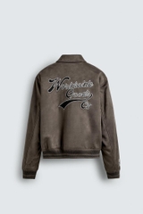 AK2642 - Z.RA ÁO KHOÁC DA LỘN HỌA TIẾT THÊU