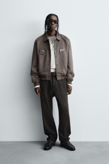 AK2642 - Z.RA ÁO KHOÁC DA LỘN HỌA TIẾT THÊU