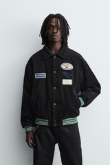 AK2659 - Z.RA CORDUROY EMBROIDERED PATCH JACKET