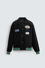 AK2659 - Z.RA CORDUROY EMBROIDERED PATCH JACKET