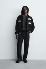 AK2659 - Z.RA CORDUROY EMBROIDERED PATCH JACKET