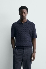 AP2607 - Z.RA BRAIDED TEXTURED KNIT POLO
