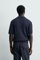 AP2607 - Z.RA BRAIDED TEXTURED KNIT POLO