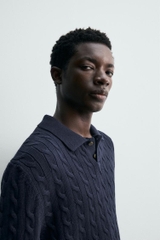 AP2607 - Z.RA BRAIDED TEXTURED KNIT POLO