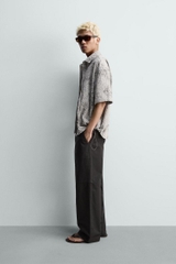 SMC2616 - Z.RA ÁO SƠ MI DÁNG RELAXED FIT VẢI SẦN IN HỌA TIẾT