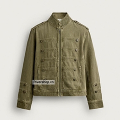 AK2701 - Z.RA CROPPED FIT BUTTON-DETAIL DENIM JACKET